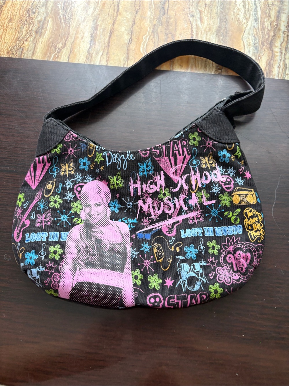 High School Musical Black Graphic Shoulder Bag